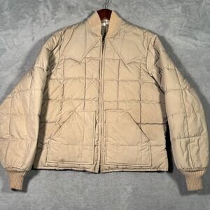 Vintage Walls Jacket Mens L Beige Blizzard-Pruf Quilted Insulated USA *FLAWS